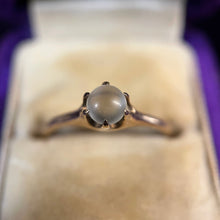 Load image into Gallery viewer, Antique 10k Gold Claw Setting Moonstone Orb Ring
