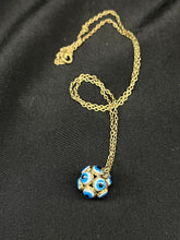 Load image into Gallery viewer, Vintage Evil Eye Pendant on Gold Filled Chain