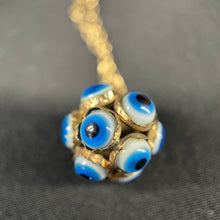 Load image into Gallery viewer, Vintage Evil Eye Pendant on Gold Filled Chain