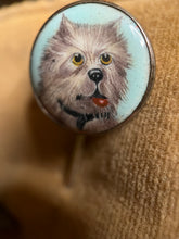 Load image into Gallery viewer, Victorian Hand Painted Enamel Dog Stick Pin