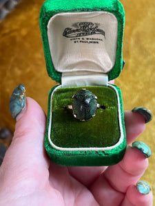 Antique 10k Gold Scarab Ring