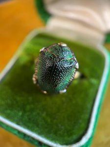 Antique 10k Gold Scarab Ring