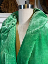 Load image into Gallery viewer, 1920s Green Silk Velvet Coat