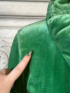 1920s Green Silk Velvet Coat