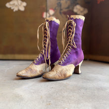Load image into Gallery viewer, c. 1900s Purple Silk Boots | Study + Display