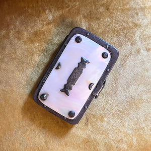 Georgian Shell and Steel Wallet with Hand Clasp