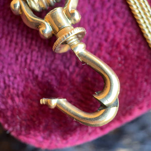 Georgian 14k Gold Figural Fist Long Guard Slide Chain