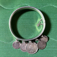 Load image into Gallery viewer, Victorian Silver Coin Bracelet with Love Token | Virginia Russell