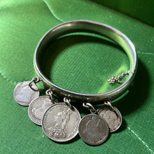 Load image into Gallery viewer, Victorian Silver Coin Bracelet with Love Token | Virginia Russell