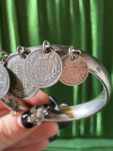 Victorian Silver Coin Bracelet with Love Token | Virginia Russell