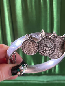 Victorian Silver Coin Bracelet with Love Token | Virginia Russell