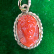 Load image into Gallery viewer, Late 19th c. 9k Gold Red Coral Cameo Charm