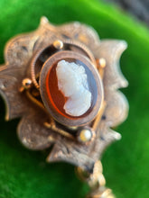 Load image into Gallery viewer, RESERVED for Jen | c. 1870s 14k Gold Hardstone Cameo Brooch + Pendant