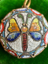Load image into Gallery viewer, c. 1890s-1900s Large Moth Micromosaic Pendant