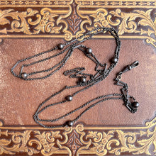 Load image into Gallery viewer, Antique Gunmetal Long Guard Chain w/ Metal Spheres