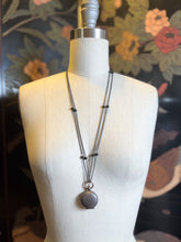 Load image into Gallery viewer, Antique Gunmetal Long Guard Chain w/ French Jet Spheres