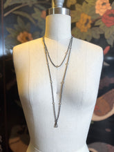 Load image into Gallery viewer, Antique Gunmetal Long Guard Chain w/ Paste Stones