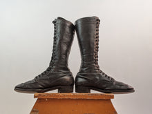Load image into Gallery viewer, 1920s-30s Tall Black Lace Up Boots | Approx Sz 6.5-7