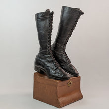 Load image into Gallery viewer, 1920s-30s Tall Black Lace Up Boots | Approx Sz 6.5-7