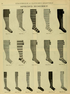 Late 19th-Early 20th c. Striped Cotton Stockings