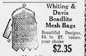 c. 1930 Whiting & Davis Beadlite Purse in Original Box