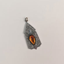 Load image into Gallery viewer, Art Deco Rhodium Plated Pendant