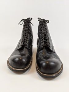 RESERVED | 1910s Black Lace Up Boots | Approx Sz 7.5-8