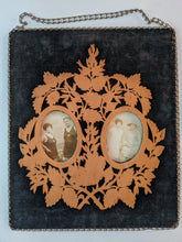 Load image into Gallery viewer, 1910s-20s Picture Frame Wall Hanging | Velvet + Wood