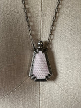 Load image into Gallery viewer, Art Deco Silver Guilloche Enamel Purple Perfume Bottle Necklace