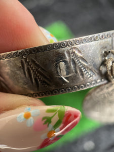 Victorian Silver Love Token Bracelet | Antique 1880s Jewelry