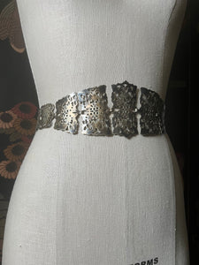 c. 1900s-1910s Silver Plated Belt | 26"