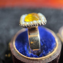 Load image into Gallery viewer, 18k Gold Georgian Citrine Paste Conversion Ring | Engraved &#39;Mary&#39;