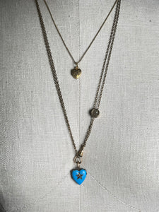 c. 1870s-1880s Blue Enamel Heart Locket
