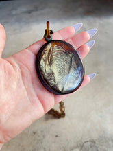 Load image into Gallery viewer, c. 1890s Faux Tortoise Shell Slide Locket + Chain