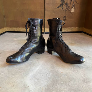 c. 1930s Black Boots | Approx Sz 7