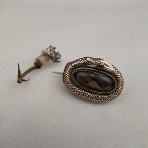 Early 19th c. 9k Gold Ouroboros Snake Hair Pin