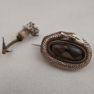 Early 19th c. 9k Gold Ouroboros Snake Hair Pin