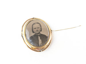 Victorian Swivel Cameo Photo Brooch - Double Sided