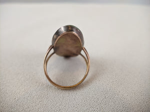 Georgian 18th Century Gold Memorial Sepia Ring | Size 7.25