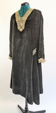 Load image into Gallery viewer, 1920s Black Velvet Dress with Asymmetrical Hemline