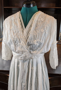 1910s Floral Whitework Dress