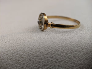 Edwardian 18k Gold Diamond Ring with Platinum Top