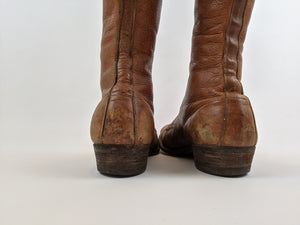 1900s-1910s Tall Brown Lace Up Boots | Approx Sz 7.5