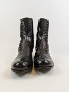 RESERVED — 1910s Black Side Button Boots | Approx Sz 8.5-9