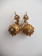 Load image into Gallery viewer, Victorian Etruscan Revival Ear Drops