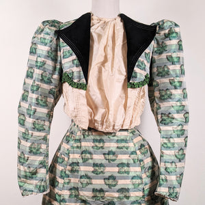 1890s Green Leaf Pattern Dress | Study + Display Witchy Vintage 1890s Green Leaf Pattern Dress | Study + Display Witchy Vintage