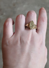 Load image into Gallery viewer, 14k Gold Celestial Signet Ring c. Turn of the Century