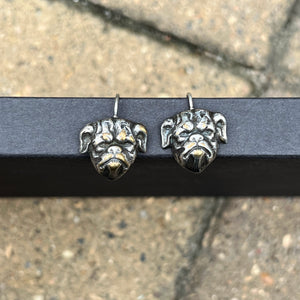 19th c. Silver Bulldog Earrings