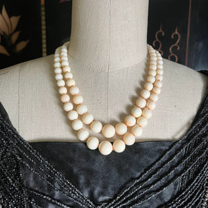 Vintage Angel Skin Coral Bead Necklace