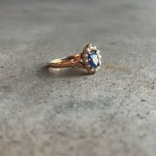 Load image into Gallery viewer, c. 1890s-1900s 12k Gold Sapphire Pearl Ring